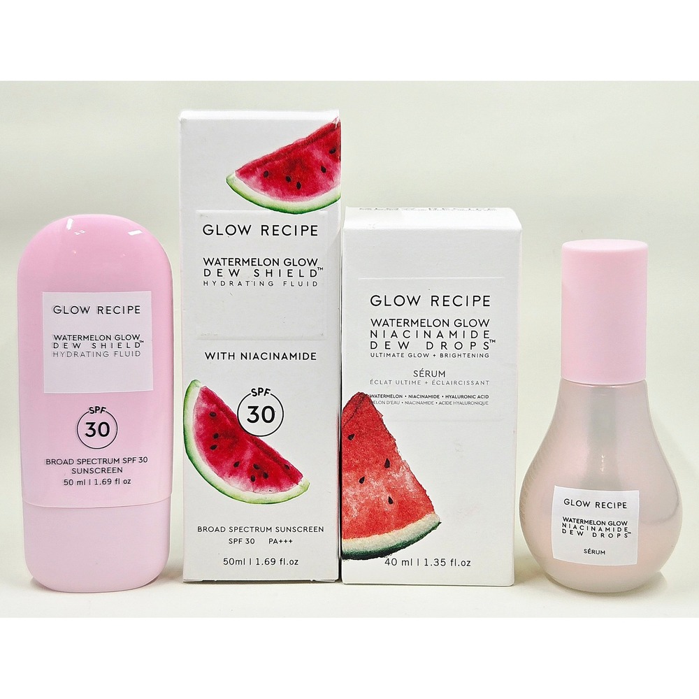 Glow Recipe Watermelon Glow Dew Drops 40ml & Dew Shield SPF 30 50ml Set